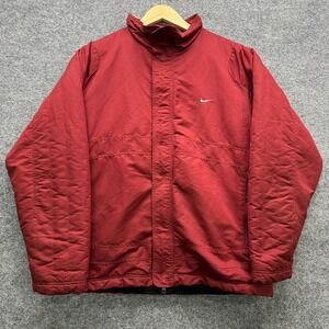 Nike Insulated Jacket Men's Size M Red Full Zip Athletic Performance Outerwear